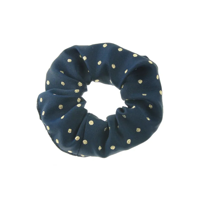 ShowQuest Lurex Spot Scrunchie - Navy/Gold