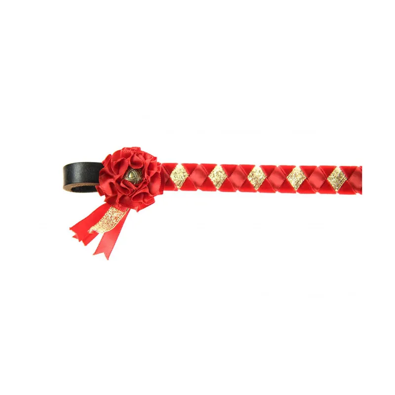 ShowQuest Skipton Brow Band - Red/Red/Gold