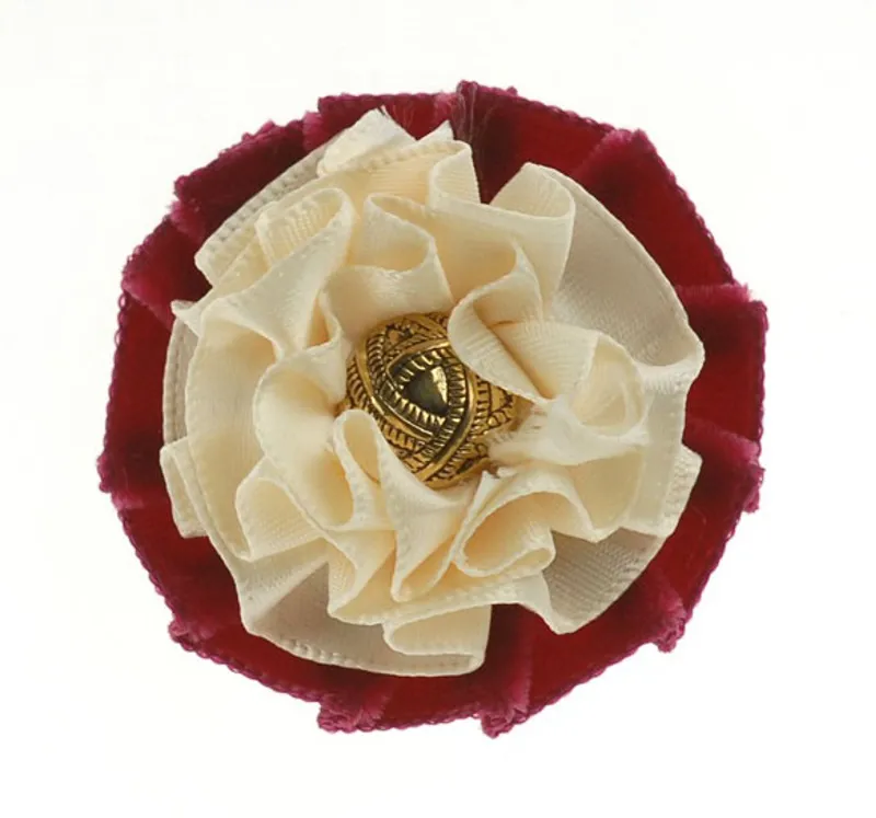ShowQuest Newport Buttonhole - Burgundy/Cream/Gold