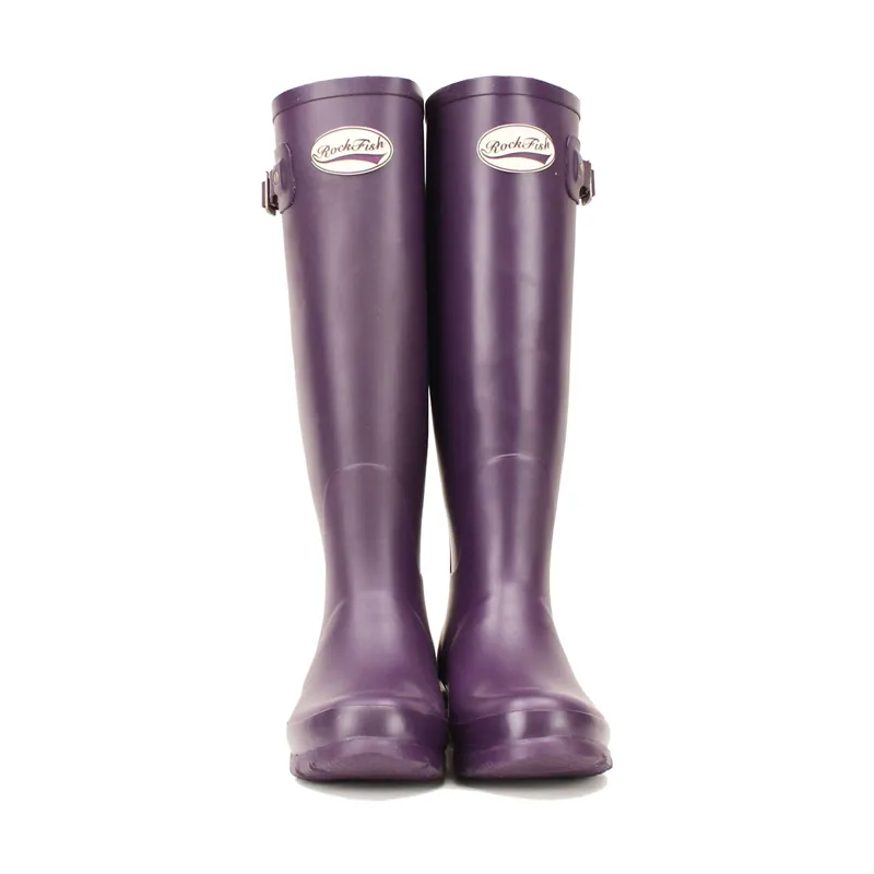 Rockfish Women's Tall Standard Matt Wellington Boots - Purple Grape-1