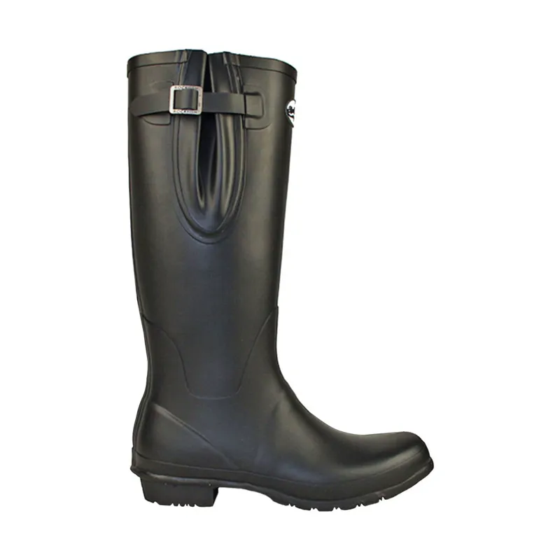 Rockfish Women's Neoprene Lined Tall Adjustable Matt Wellington Boots - Black-2