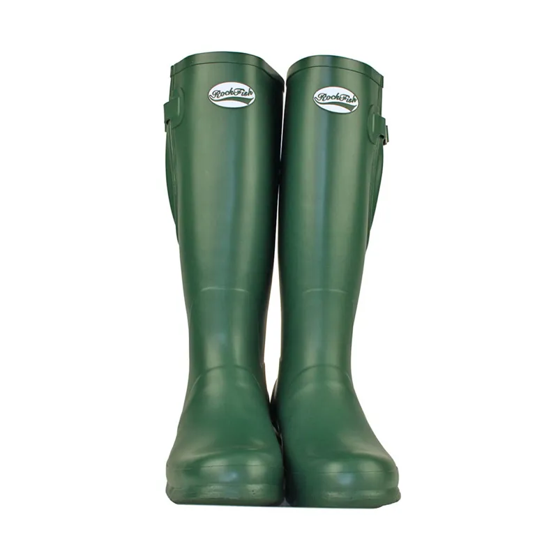 Rockfish Women's Neoprene Lined Tall Adjustable Matt Wellington Boots - Racing Green-1