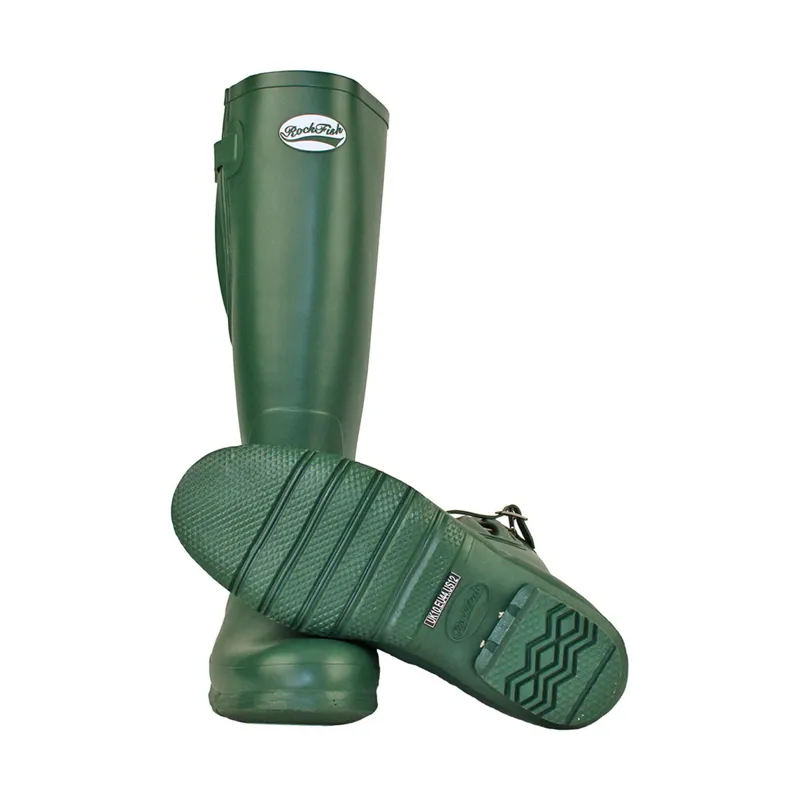 Rockfish Women's Neoprene Lined Tall Adjustable Matt Wellington Boots - Racing Green-2
