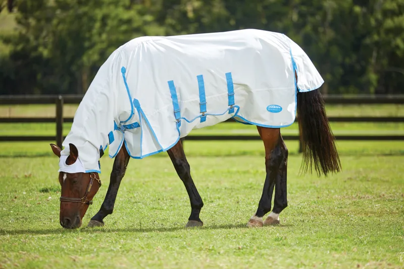 WeatherBeeta ComFiTec Sweet Itch Shield Combo Neck - White/Blue-1