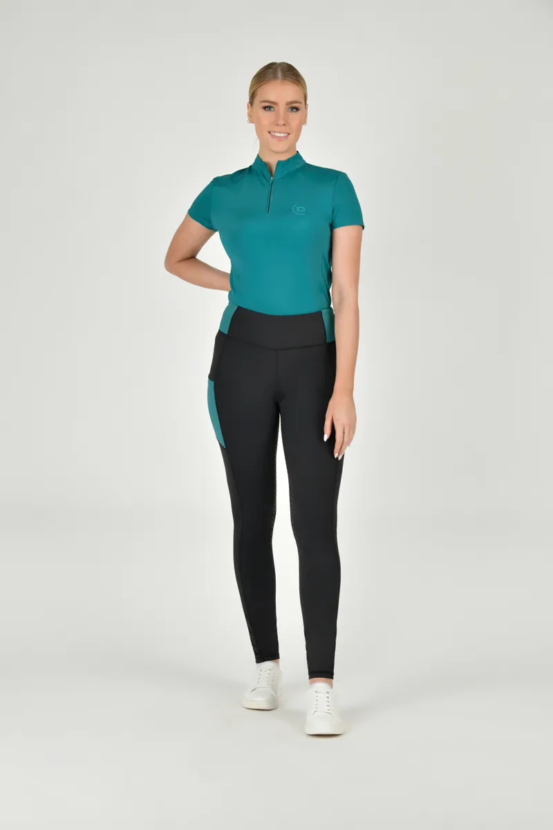 Dublin Curve Everyday Riding Tights - Black/Deep Lake-2