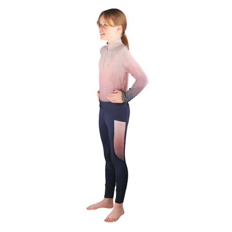 Hy Equestrian Elevate Mizs Ombre Base Layer - Navy/Rose-1