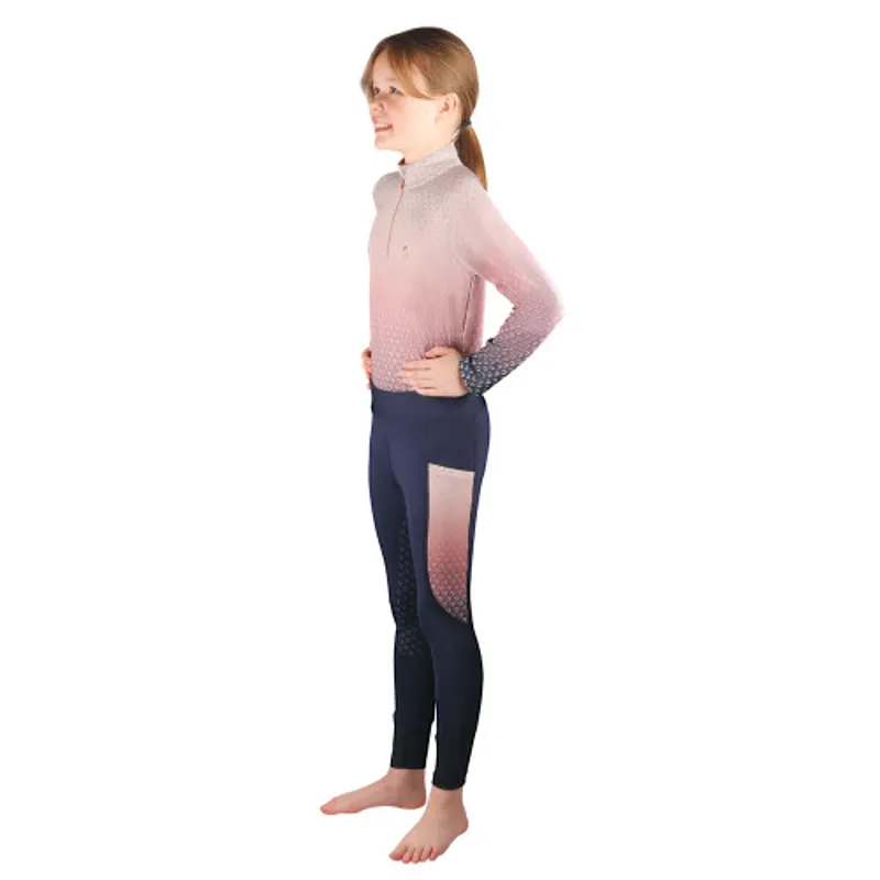 Hy Equestrian Elevate Mizs Riding Tights - Navy-2