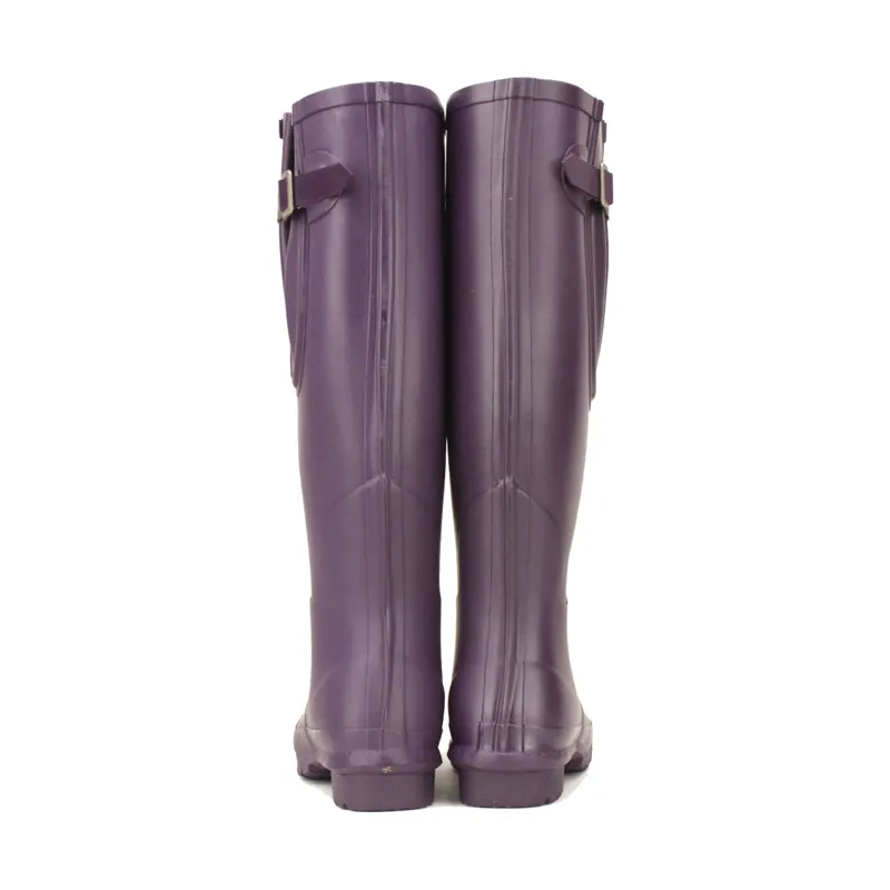 Rockfish Women's Neoprene Lined Tall Adjustable Matt Wellington Boots - Purple Grape-3