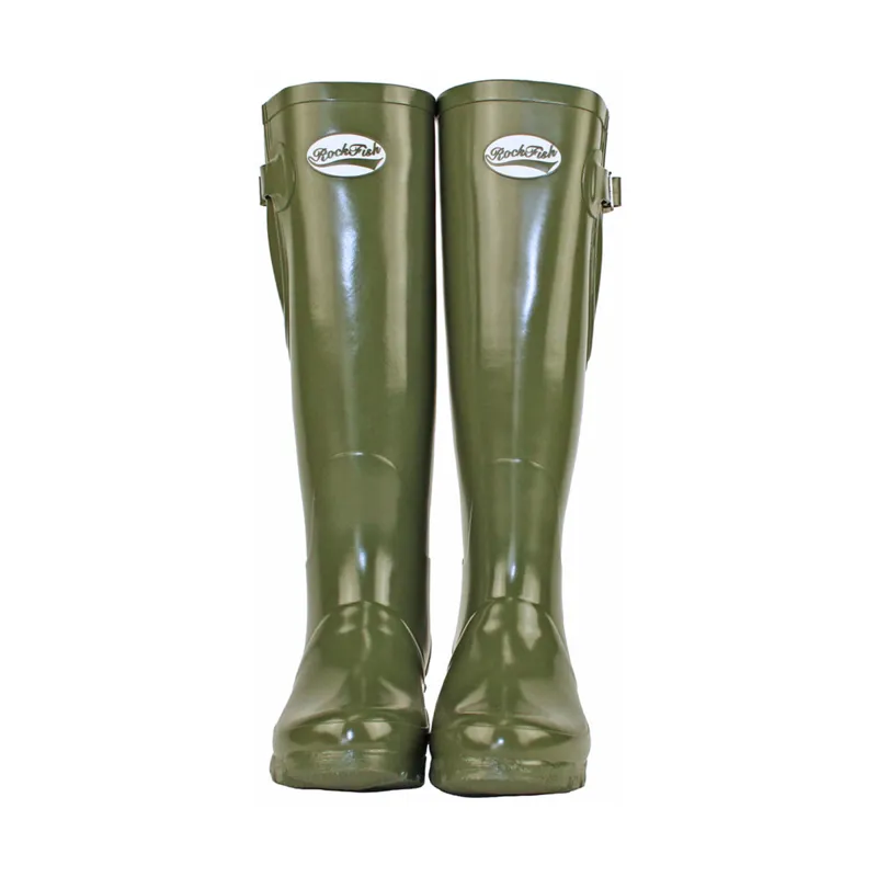 Rockfish Women's Tall Adjustable Gloss Wellington - Dark Olive-1
