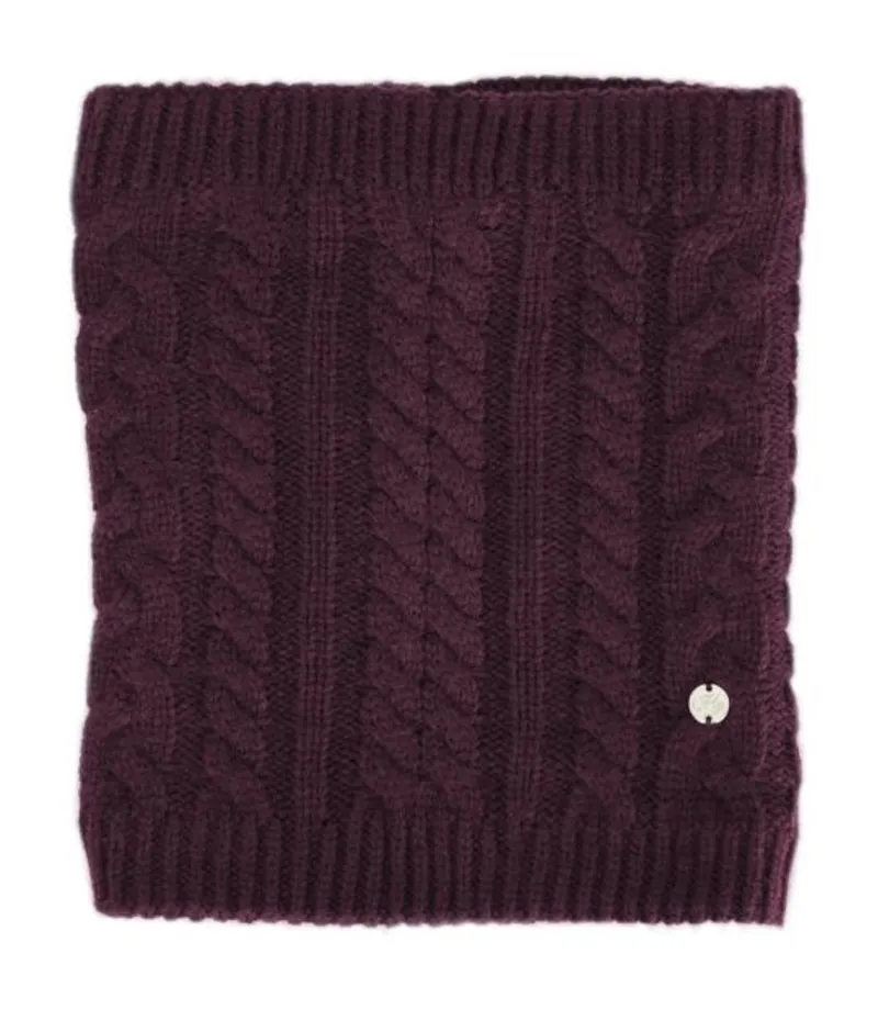 Hy Equestrian Meribel Cable Knit Snood - Burgundy