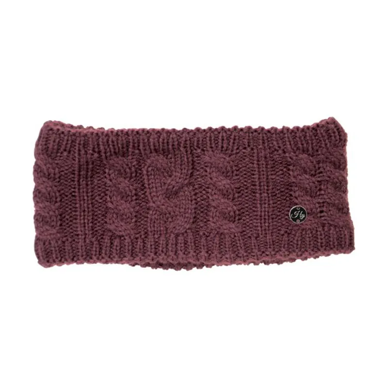 Hy Equestrian Meribel Cable Knit Headband - Burgundy