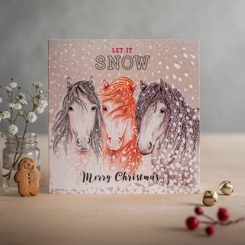 Deckled Edge Christmas Card - Let it Snow