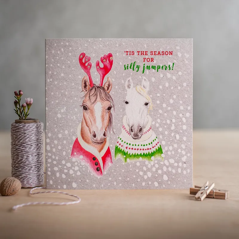 Deckled Edge Christmas Card - Season for Silly Jumpers