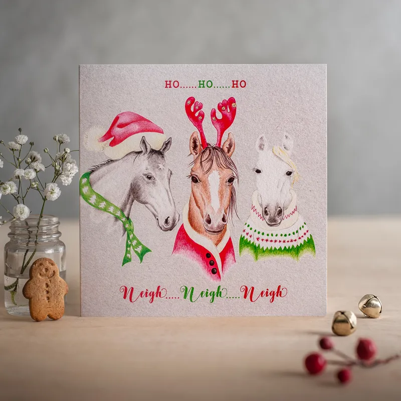 Deckled Edge Christmas Card - Ho Ho Ho