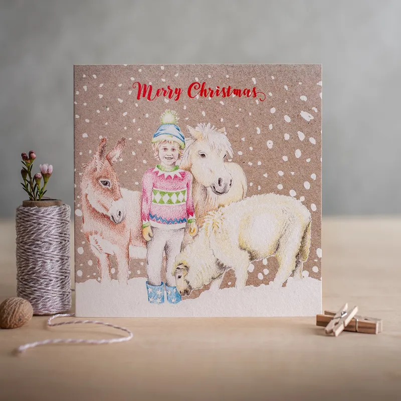 Deckled Edge Christmas Card - Merry Christmas