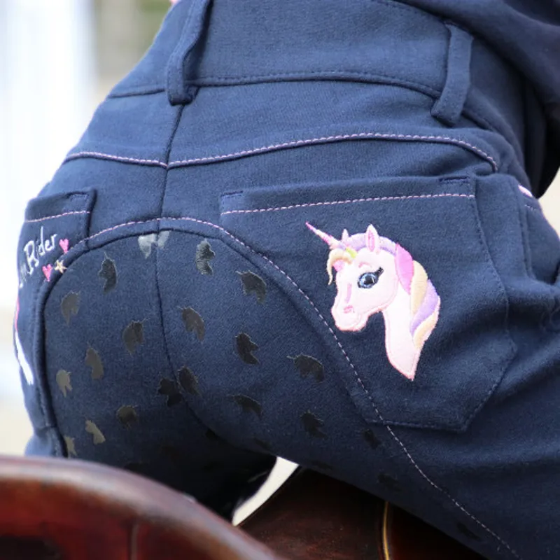 Little Rider Little Unicorn Breeches - Navy/Candy Pink-2