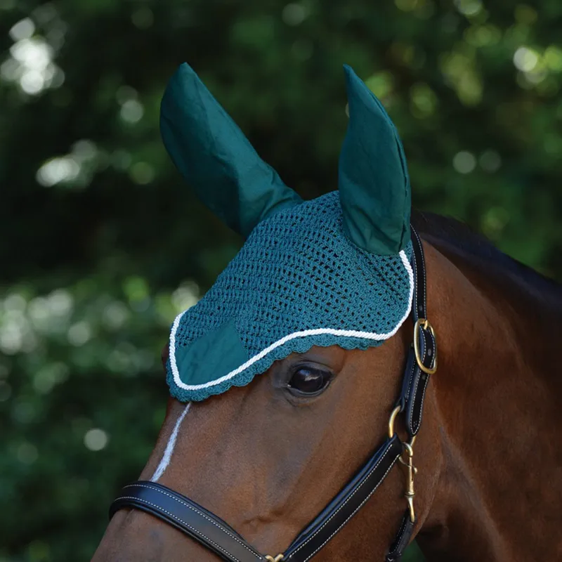 Roma Crochet Ear Cover - Green/White