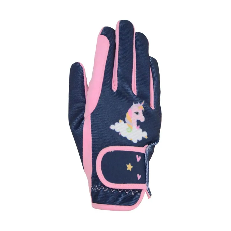 Little Rider Little Unicorn Childrens Riding Gloves - Candy Pink/Navy