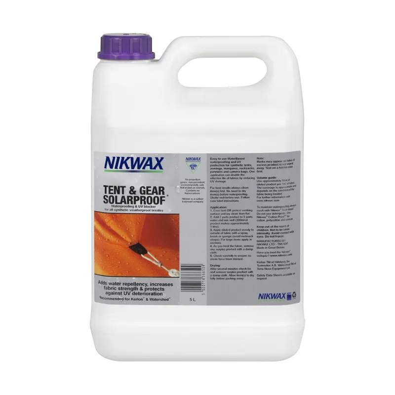 Nikwax Tent and Gear SolarProof Spray - 5 litre