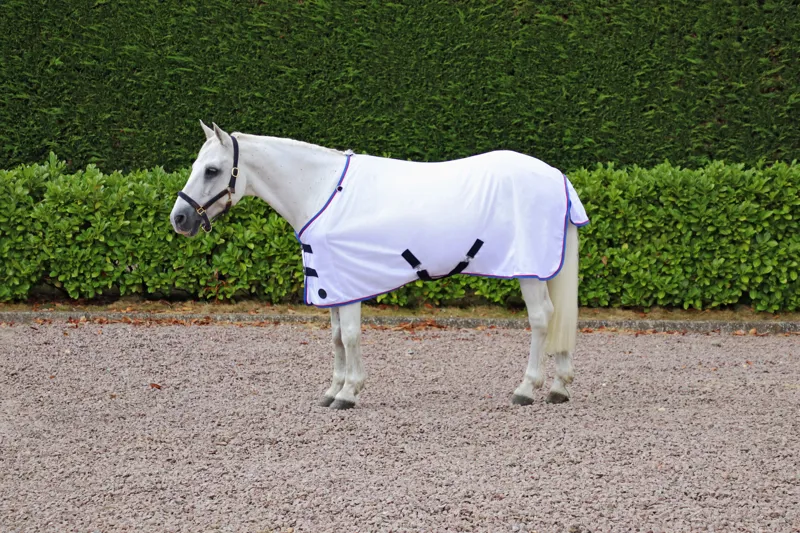 Hy Signature Guard Detachable Fly Rug - White Bound Navy/Blue-1