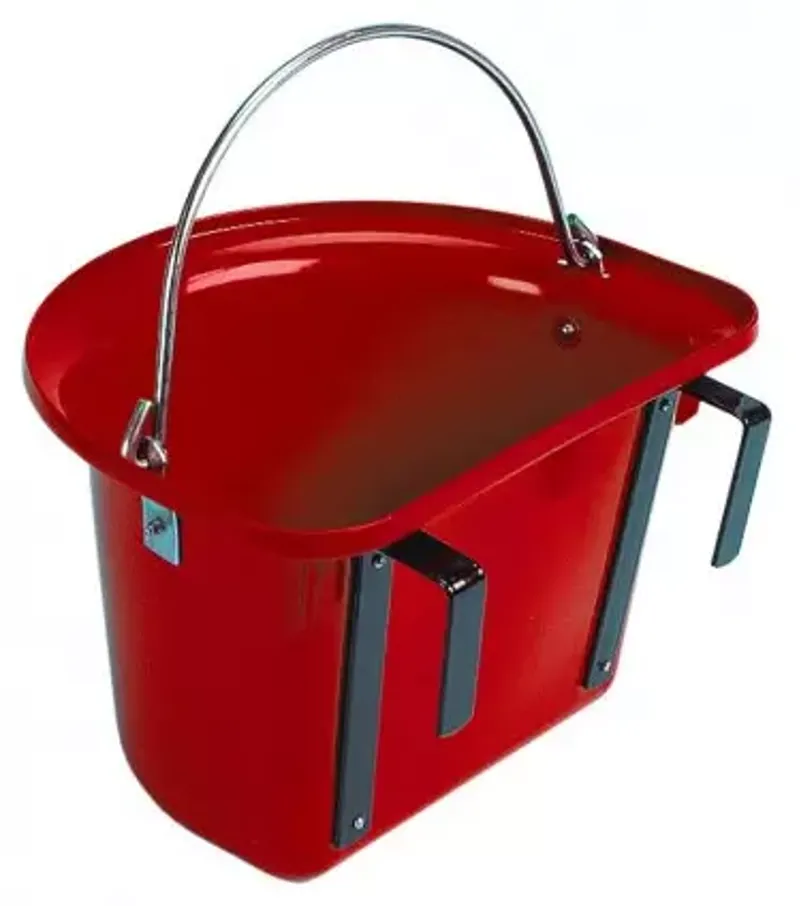 Stubbs Plastic Portable Manger/Grooming Bucket - Red