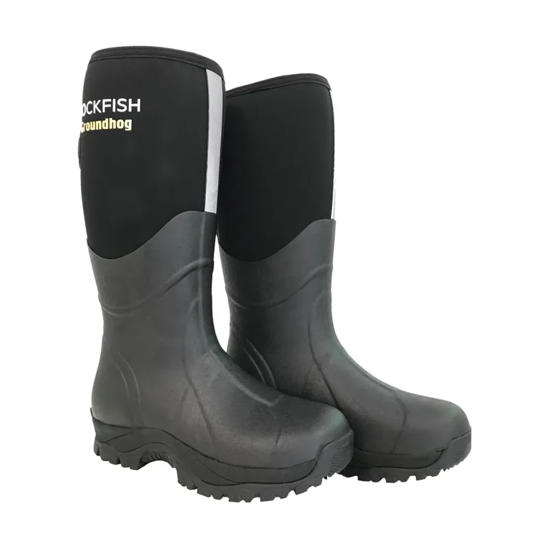 Rockfish Neoprene Lined Groundhog Wellington Boots - Black