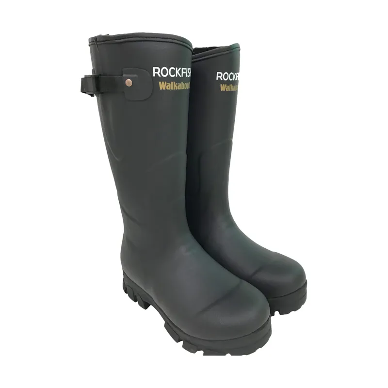 Rockfish Neoprene Lined Walkabout Wellington Boots - Black