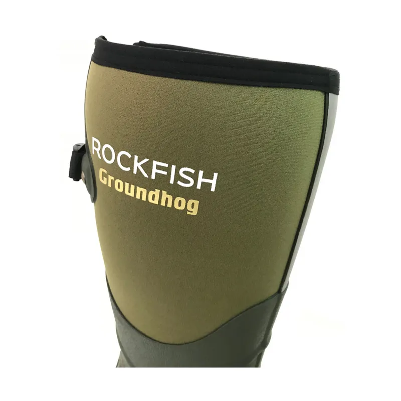 Rockfish Neoprene Lined Groundhog Wellington Boots - Olive Green-2