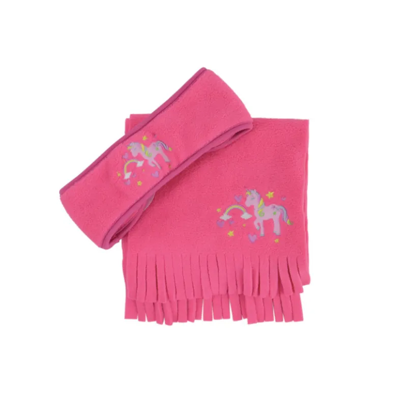 Little Rider Little Unicorn Headband and Scarf Set - Pink 