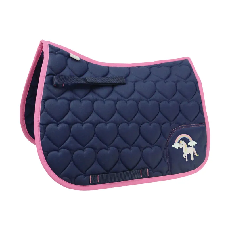 Little Rider Little Unicorn Saddle Pad - Navy/Pink