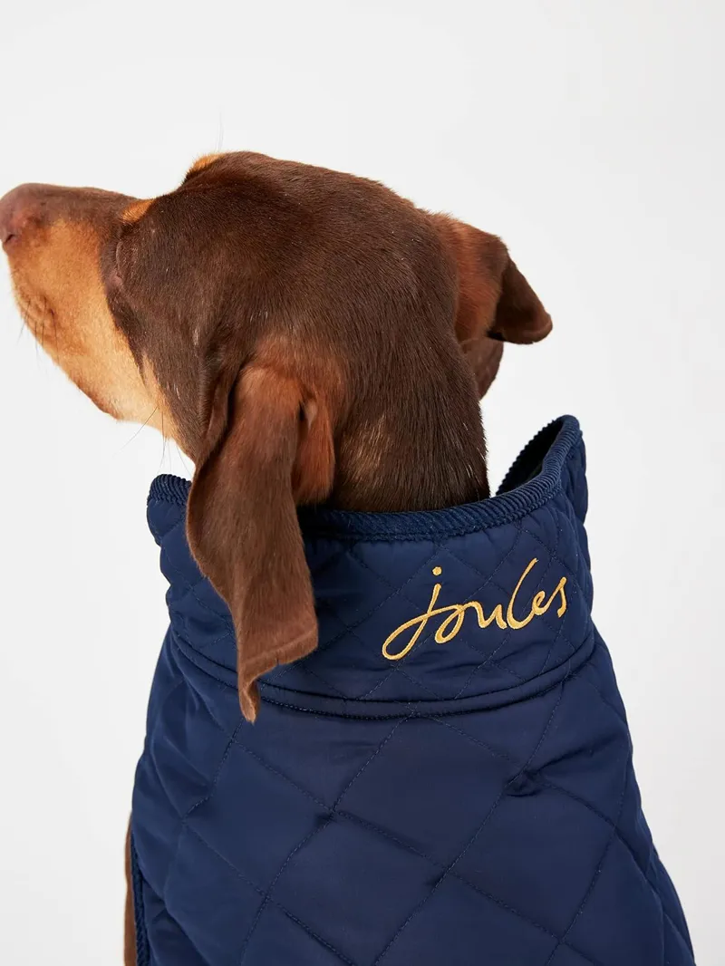Joules Quilted Dog Coat - Navy-2
