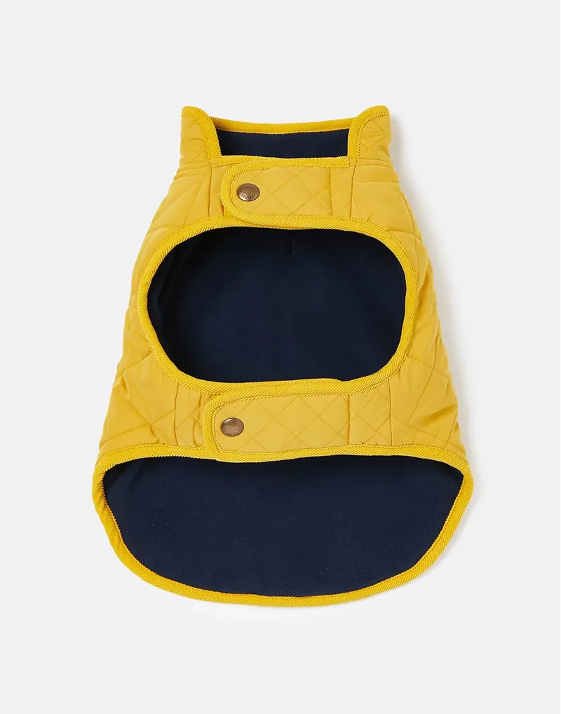 Joules Quilted Dog Coat - Antique Gold-3