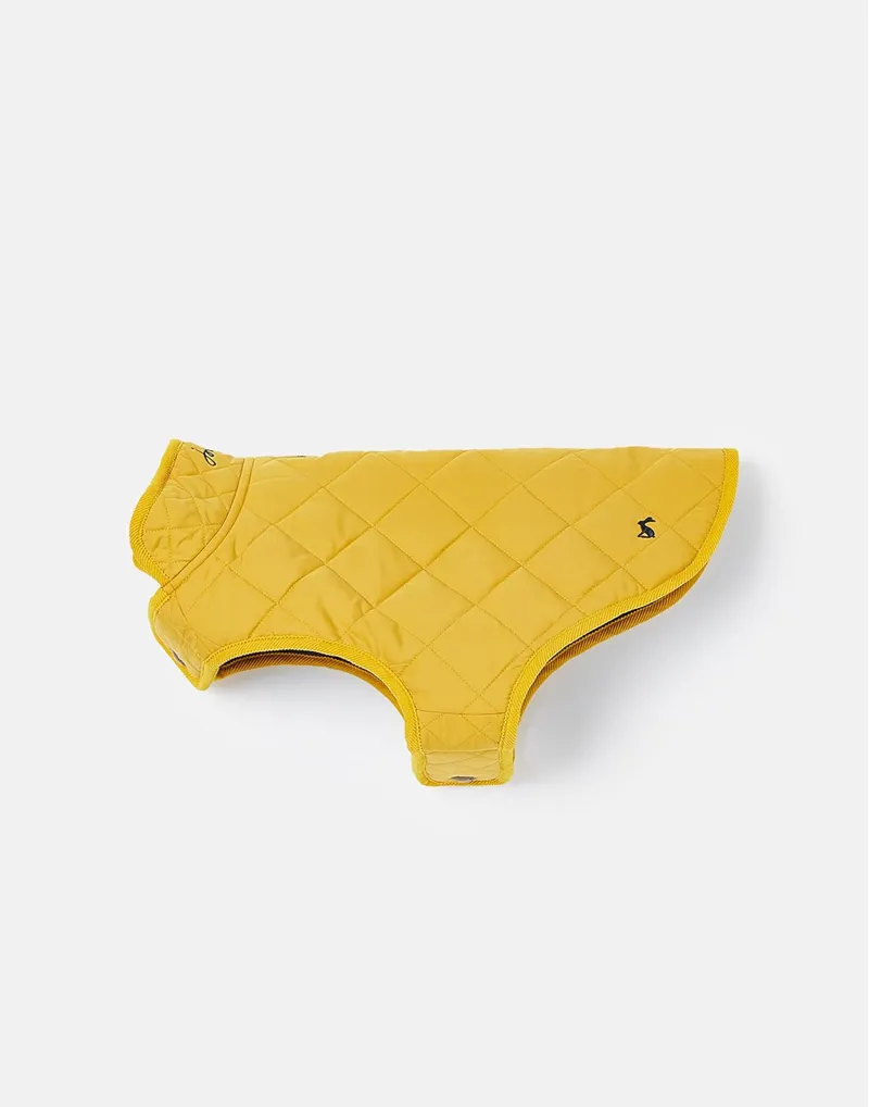 Joules Quilted Dog Coat - Antique Gold-1