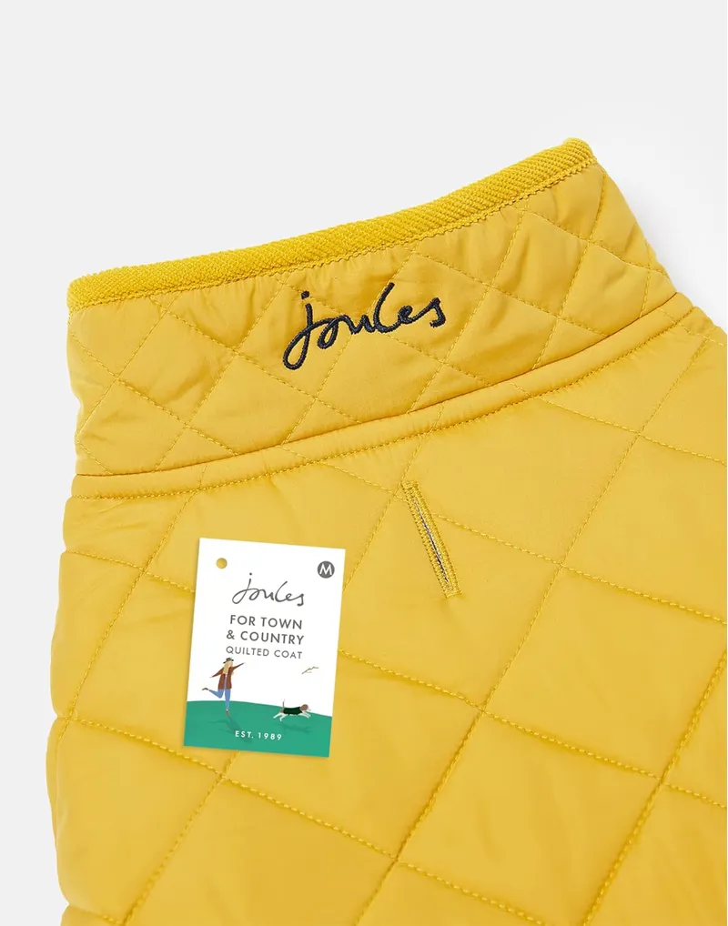 Joules Quilted Dog Coat - Antique Gold-4