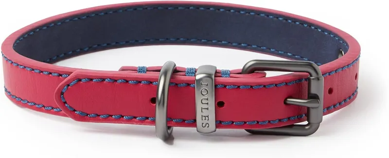 Joules Leather Dog Collar - Pink