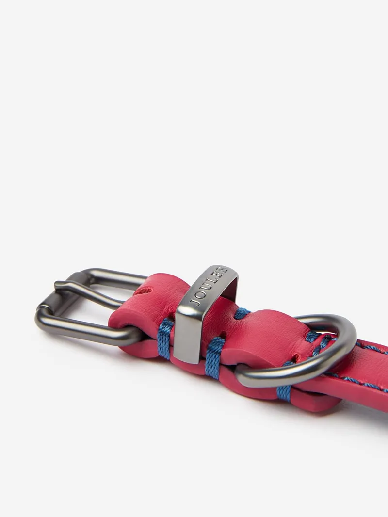 Joules Leather Dog Collar - Pink-1