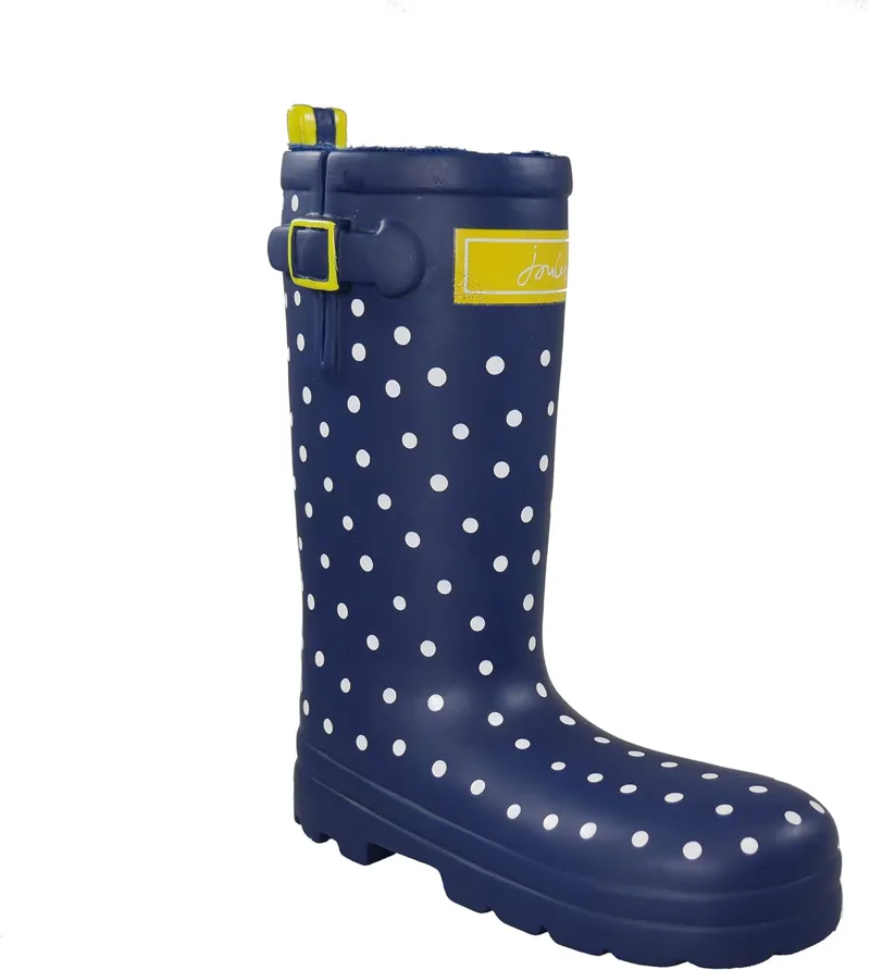 Joules Rubber Welly Dog Toy - Navy Spotty 