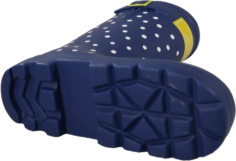 Joules Rubber Welly Dog Toy - Navy Spotty -1