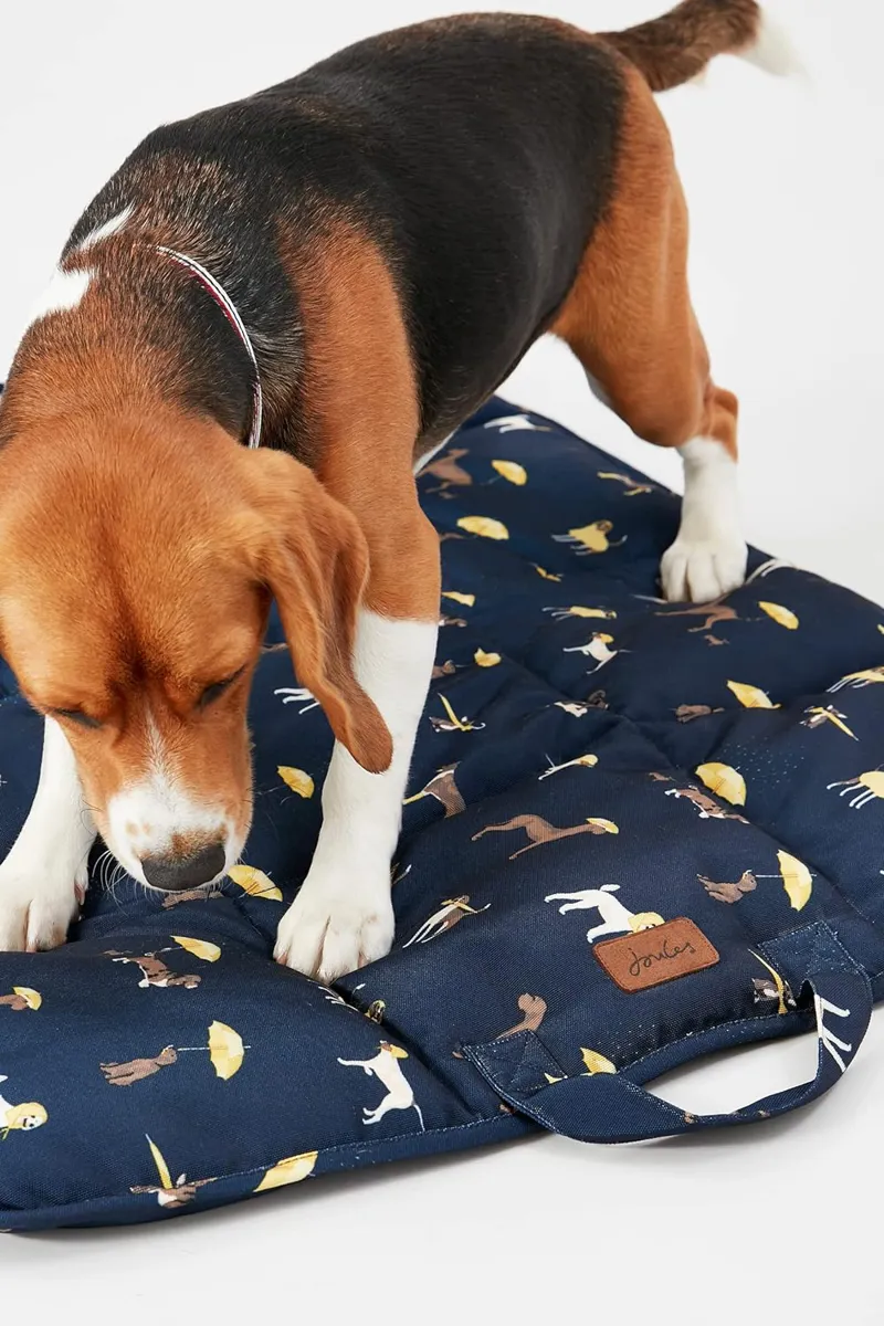 Joules Dog Print Travel Mat - Navy-1