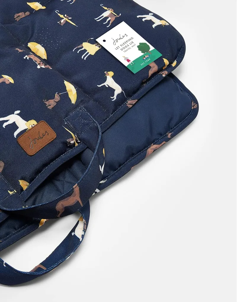 Joules Dog Print Travel Mat - Navy-2