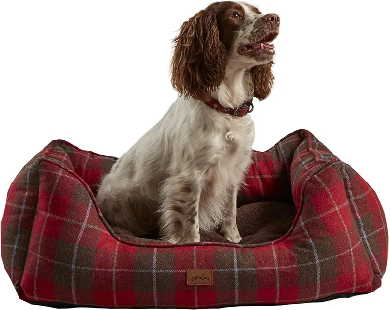 Joules Heritage Tweed Box Bed - Red
