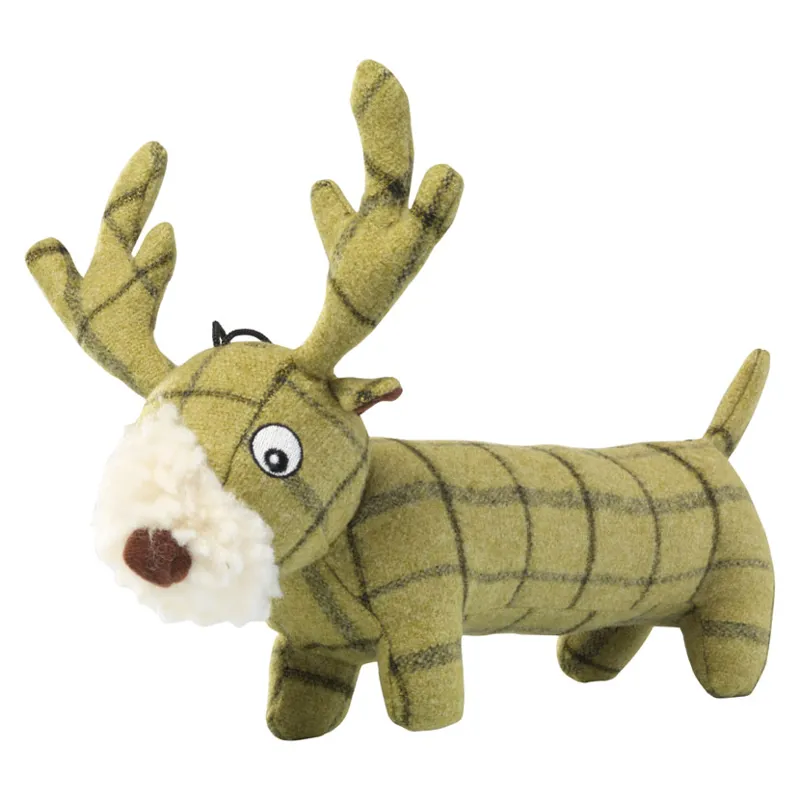 House of Paws Tweed Plush Long Body Toy - Stag