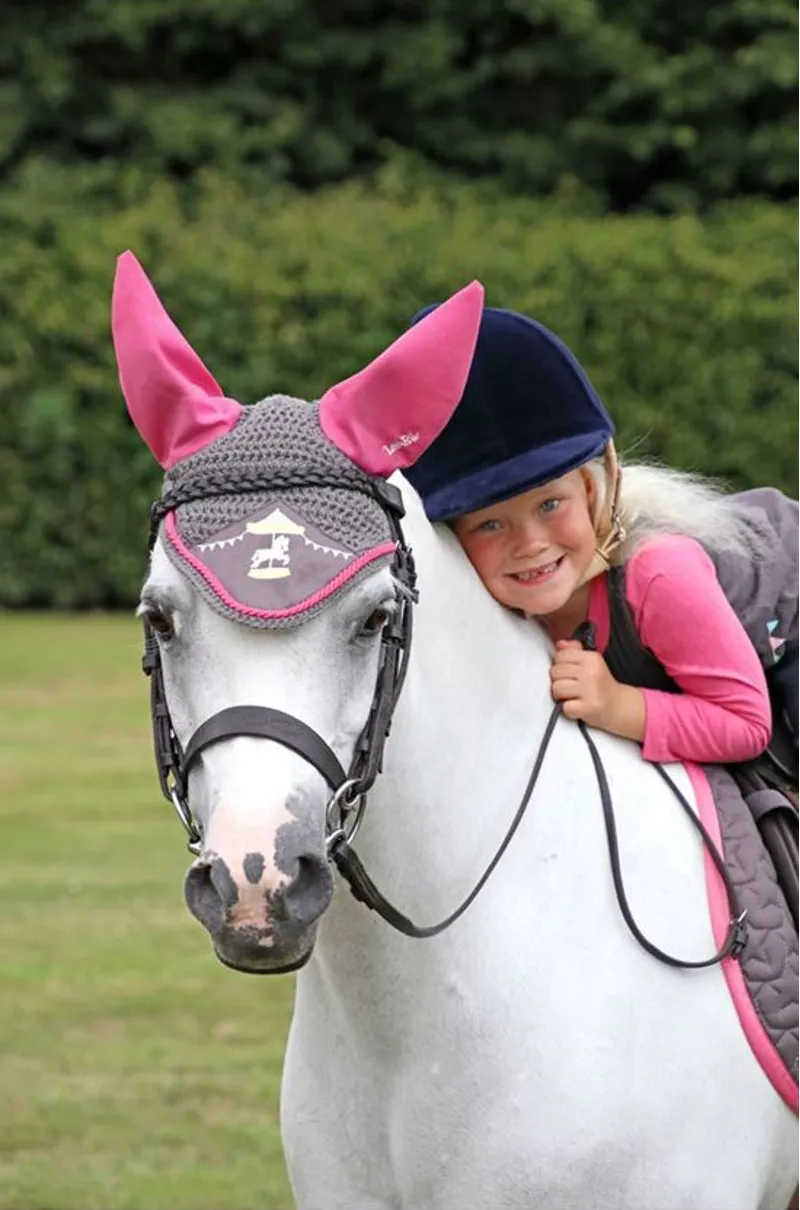 Merry Go Round Fly Veil by Little Rider - Grey/Pink-1