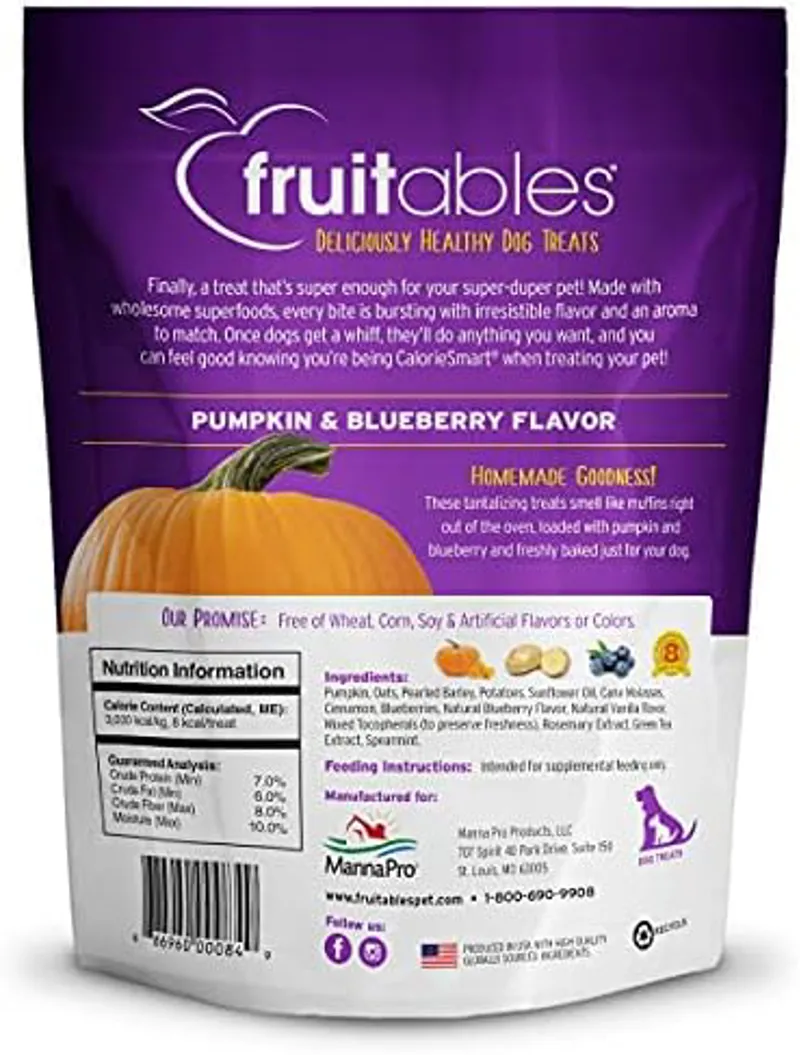 Fruitables Dog Treats - Pumpkin and Blueberry-1