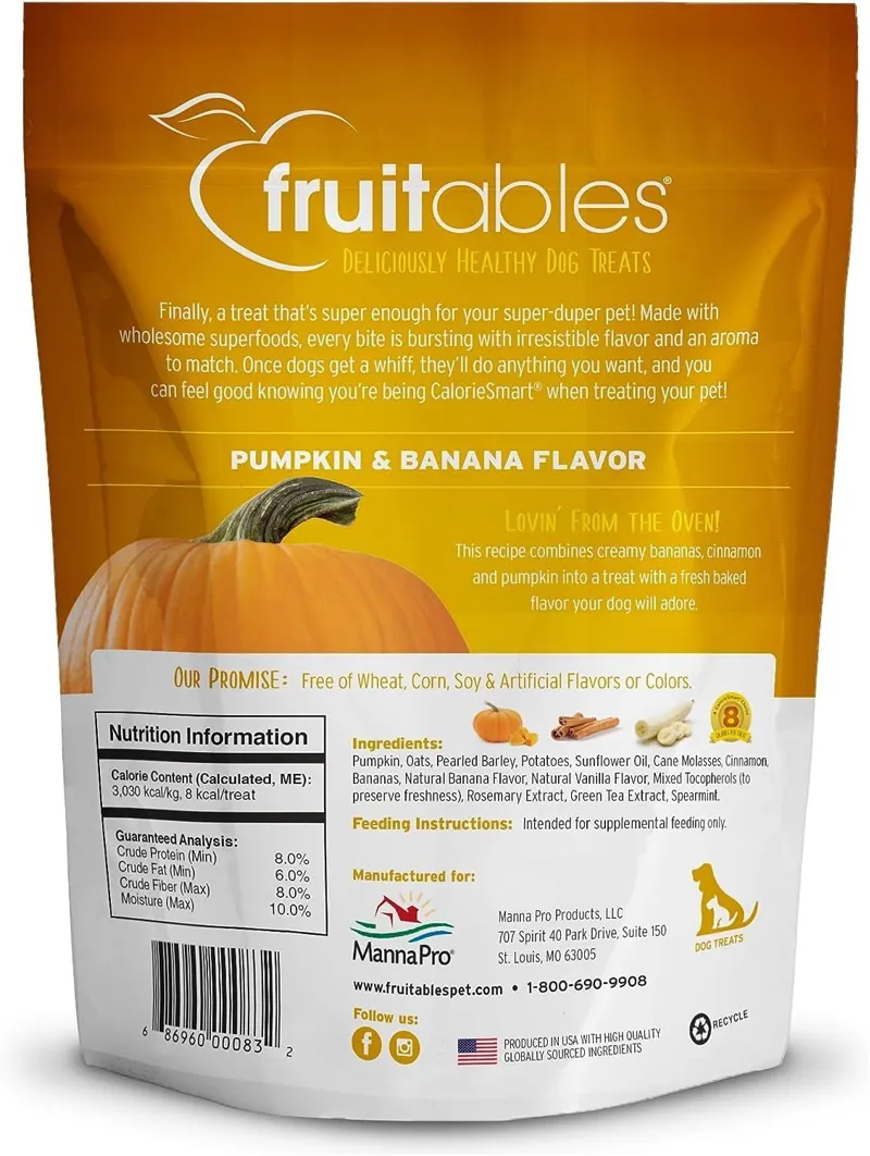Fruitables Dog Treats - Pumpkin and Banana-1