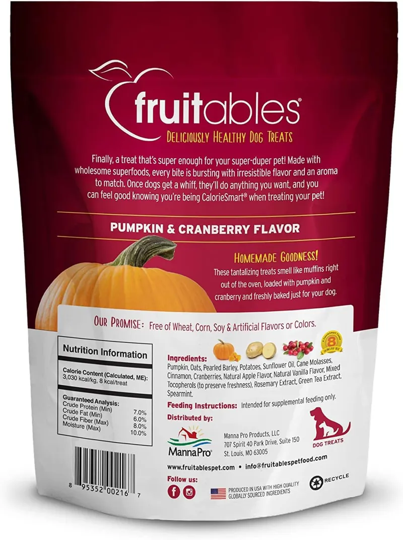 Fruitables Dog Treats - Pumpkin and Cranberry-1