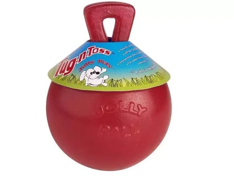 Horsemen's Pride Jolly Ball Tug-N-Toss - Red