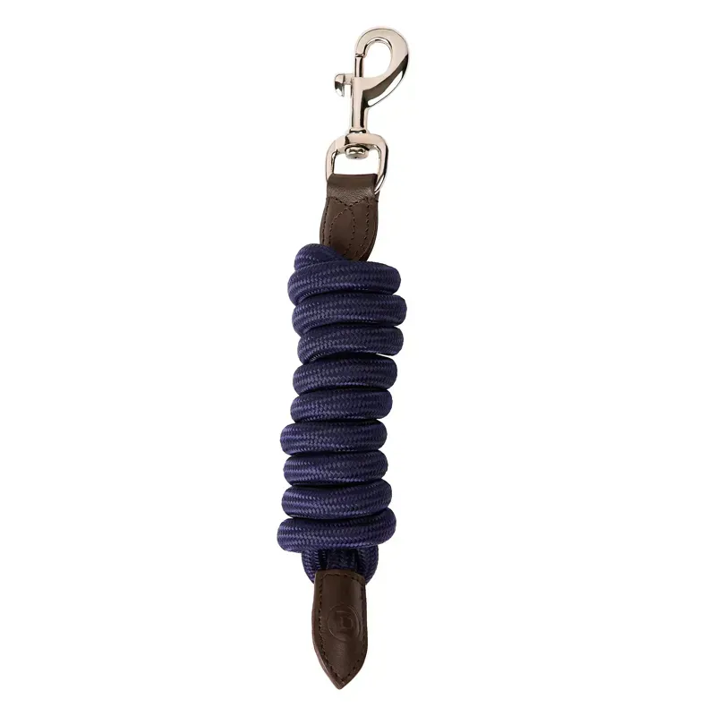 Dublin Leather Rope Lead 2m - Navy/Brown