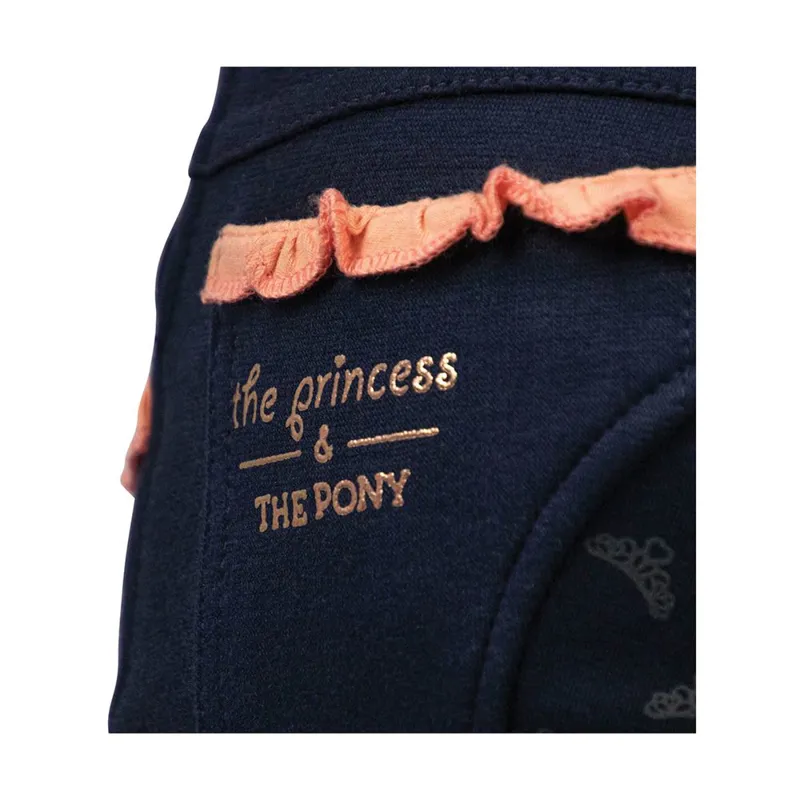 Hy Equestrian The Princess and The Pony Pull On Jodhpurs by Little Rider - Navy/Peach-2