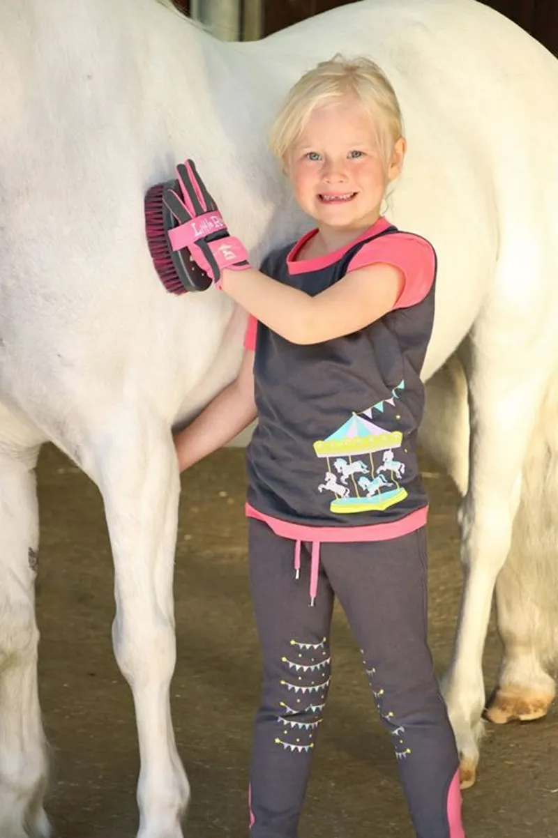 Little Rider Merry Go Round Pull on Jodhpurs - Grey/Pink-2